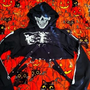 Killstar Rob Zombie women's crop skeleton hoodie
